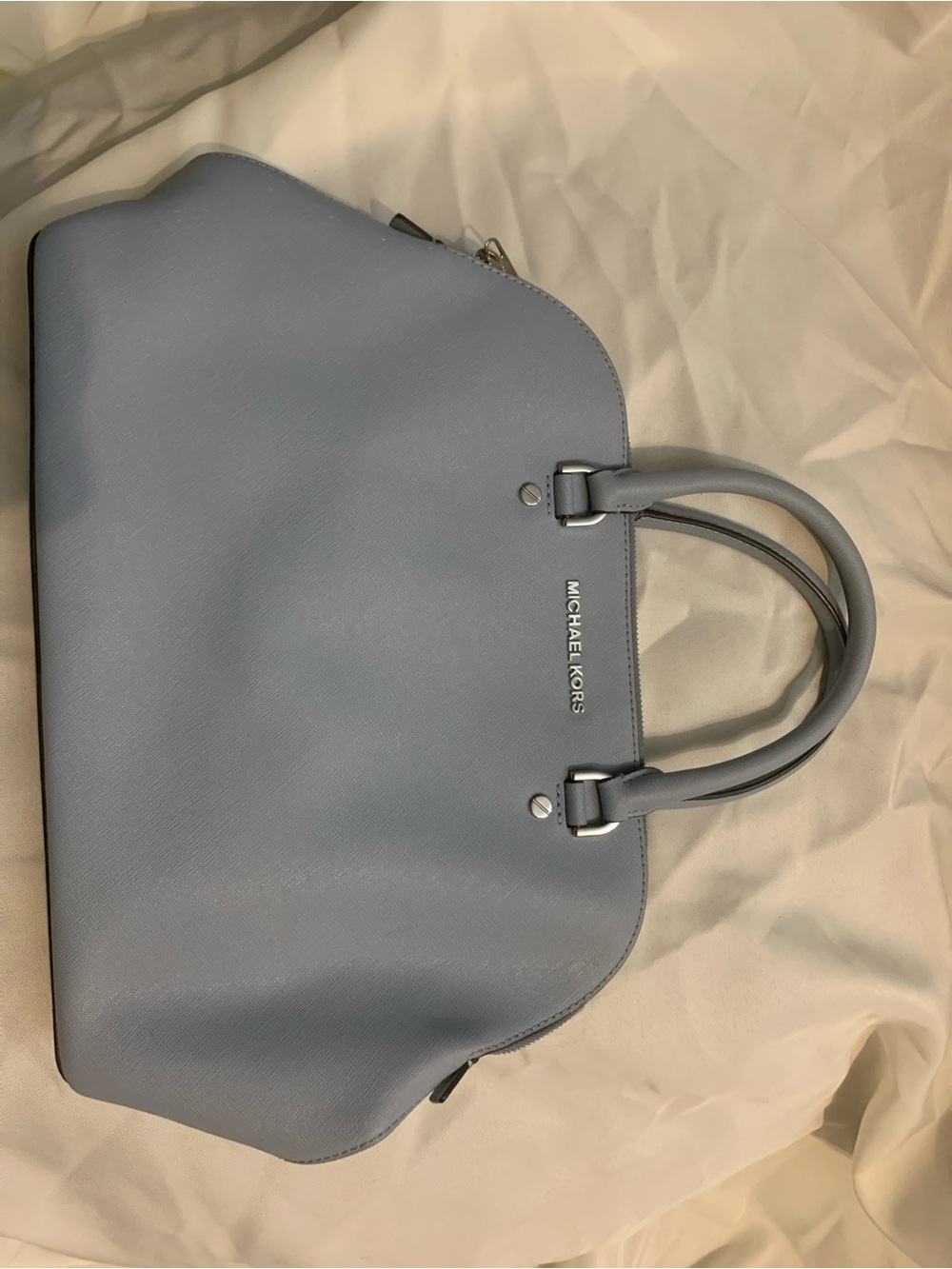 MICHAEL KORS Powder Blue Saffiano Leather Satchel - Picture 4 of 15